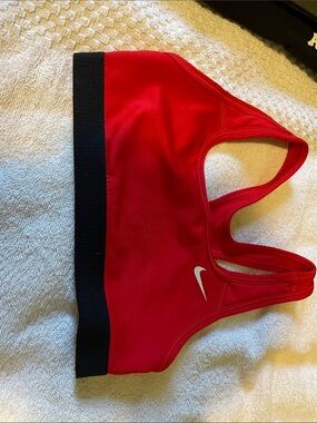 Nike Red and Black Women's Swim Sports Bra